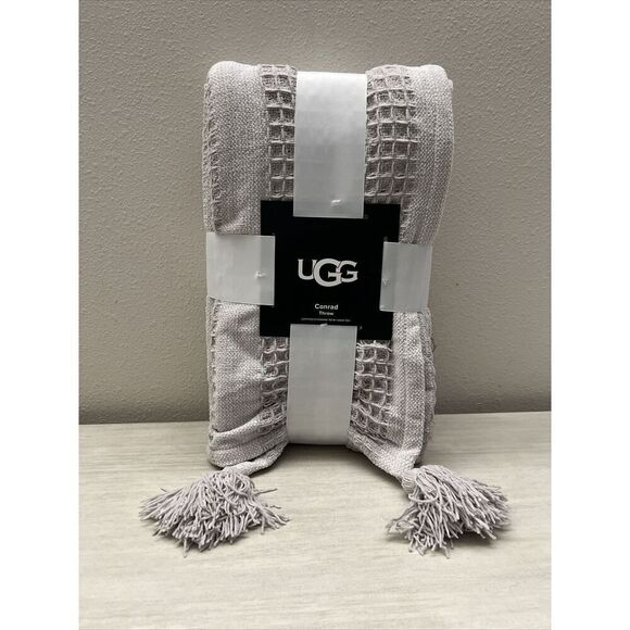 UGG CONRAD Shoreline Beige/Lt Brown/Off-White Throw Blanket 50”x 70” Soft - Picture 1 of 7